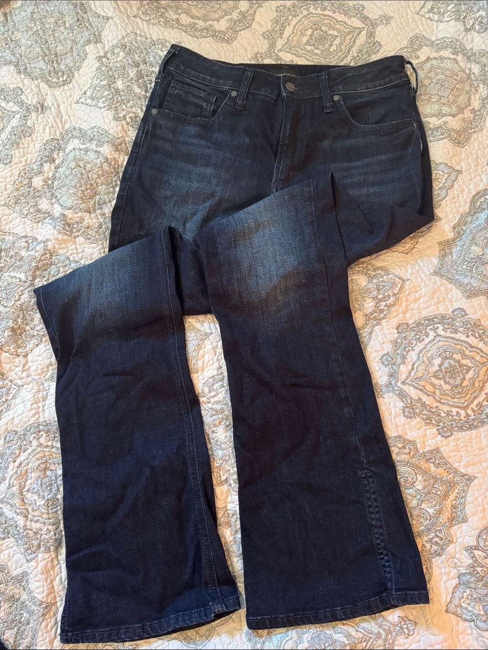 Silver Avery Bootcut Jeans with ankle slit